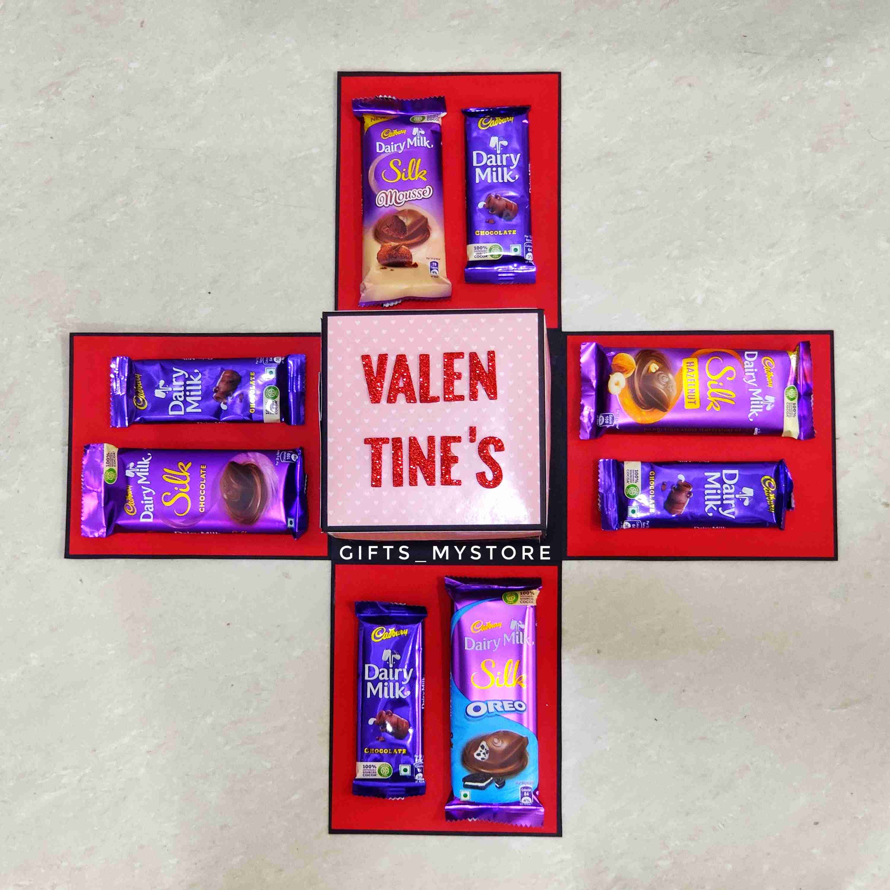 2LAYER DAIRY MILK SILK AND PLAIN CEB_2_3_bygiftsmystore 2 layer chocolate explosion box handmade gift product designed for special occasions