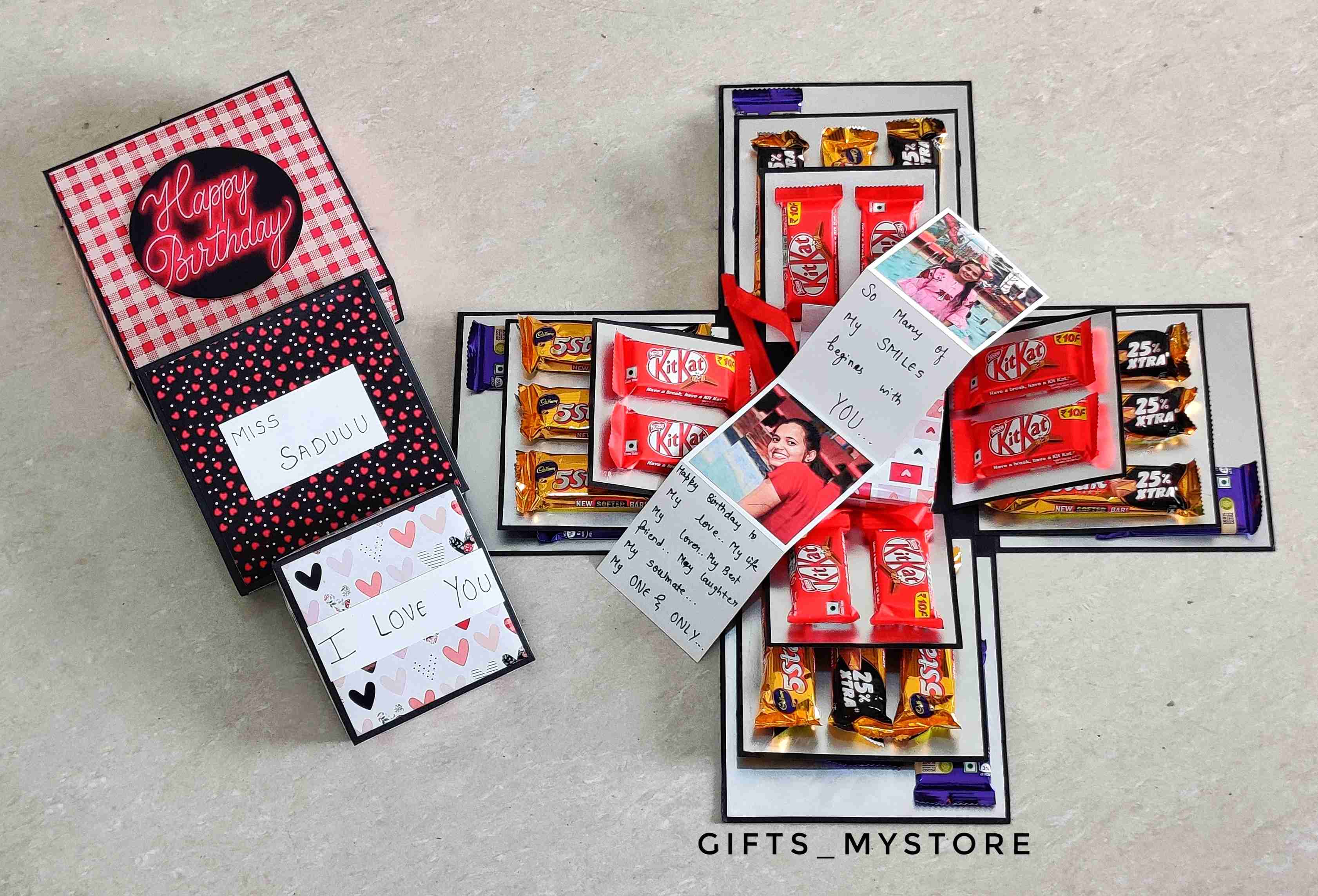 3 layer chocolate explosion box handmade gift product designed for special occasions