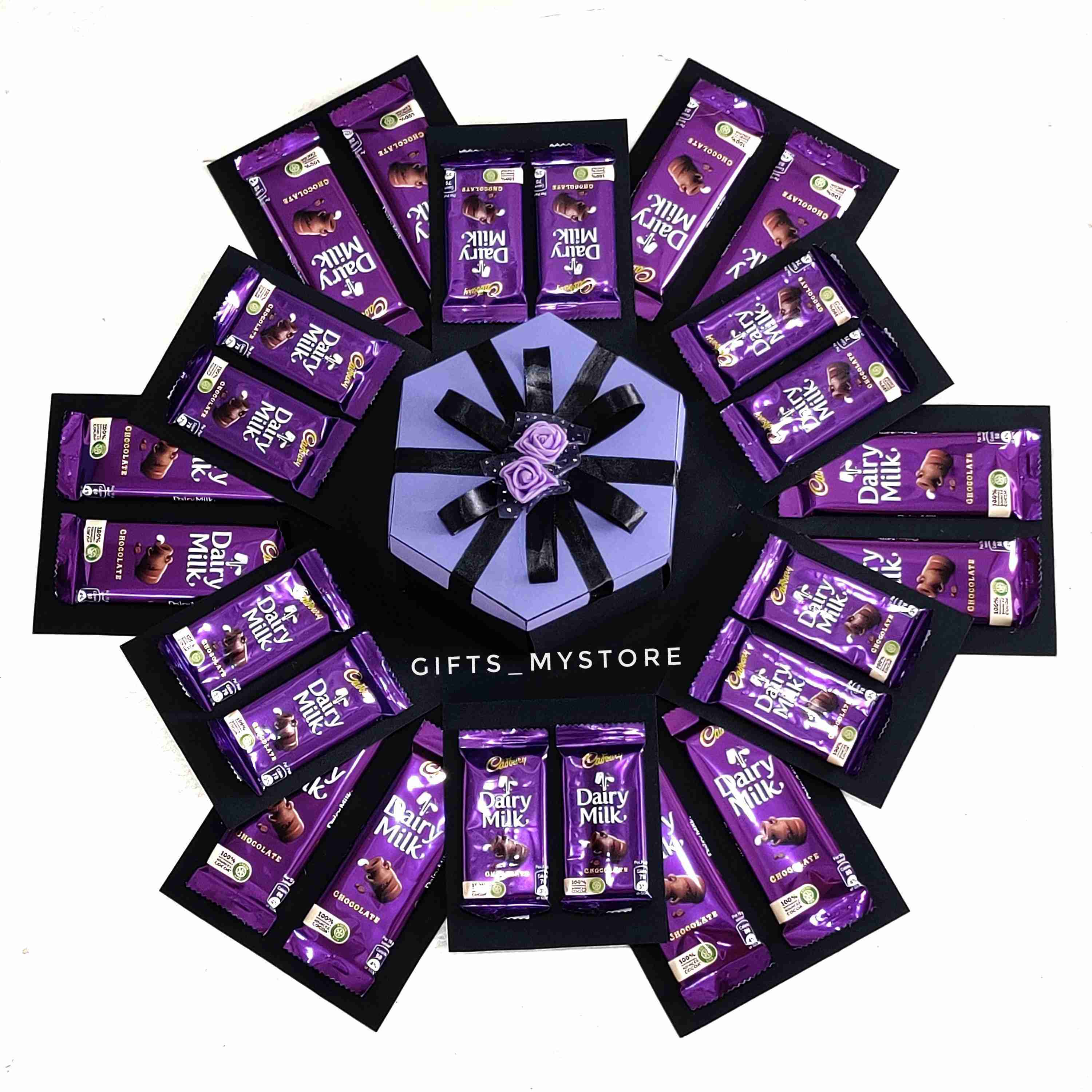 3 layer classic dairy milk chocolate explosion box handmade gift product designed for special occasions