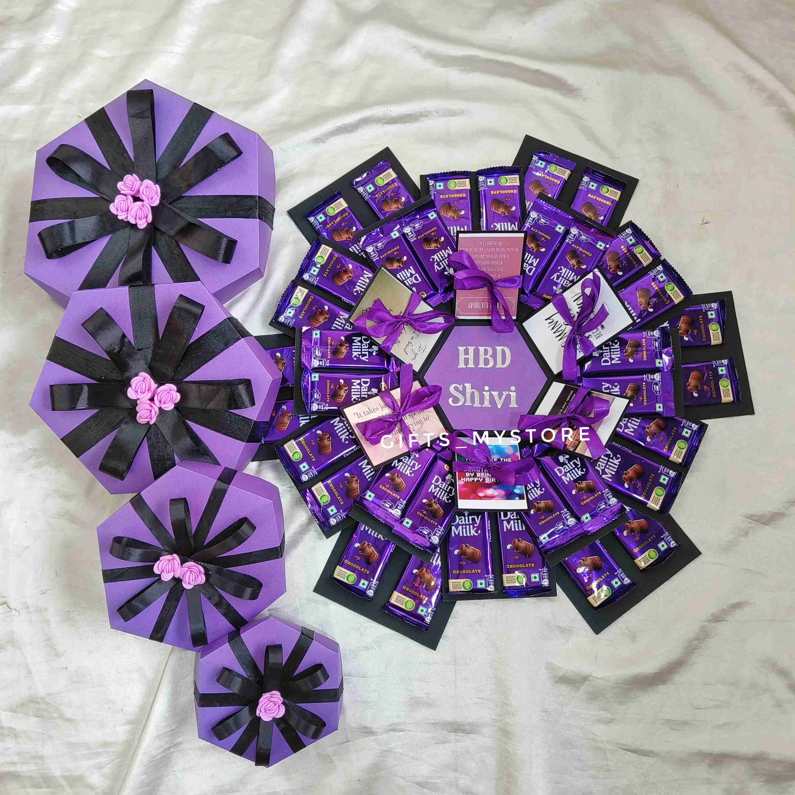 4 layer classic dairy milk chocolate explosion box handmade gift product designed for special occasions