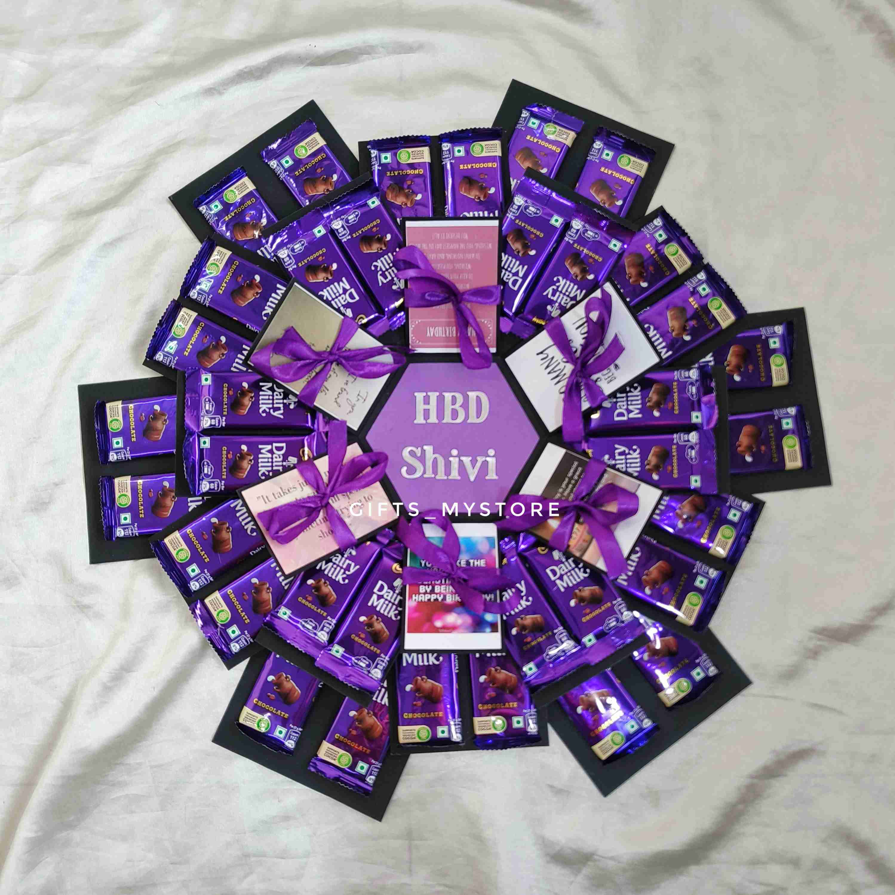 4 layer classic dairy milk chocolate explosion box handmade gift product designed for special occasions