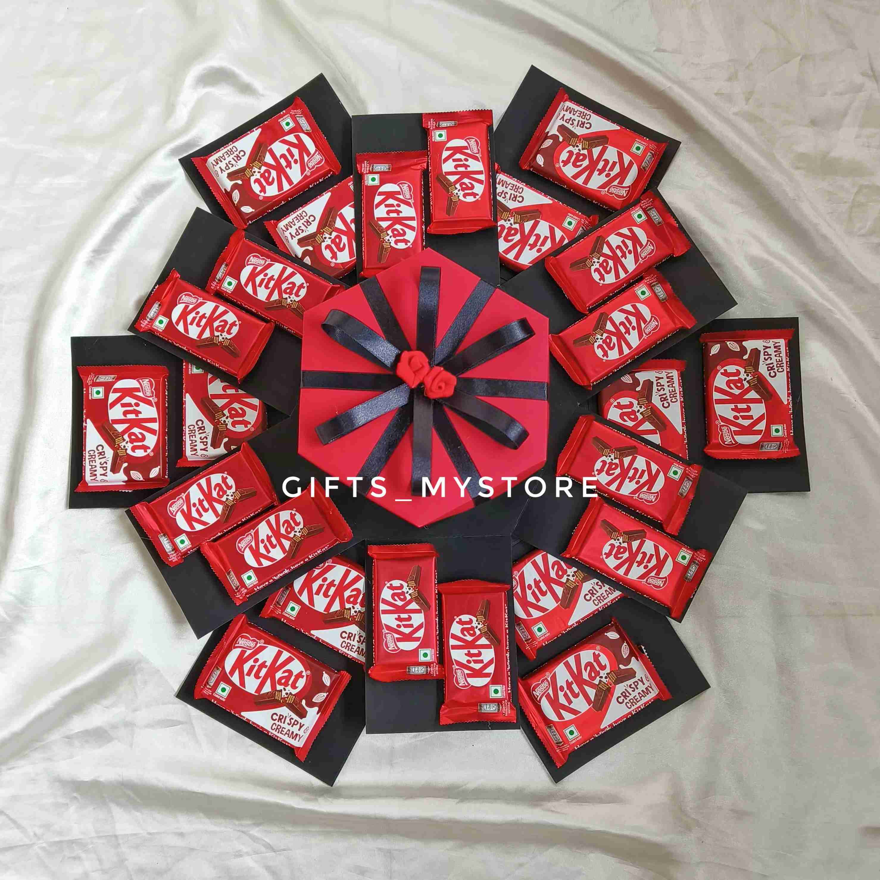 4 layer kitkat crispy wafer chocolate explosion box handmade gift product designed for special occasions