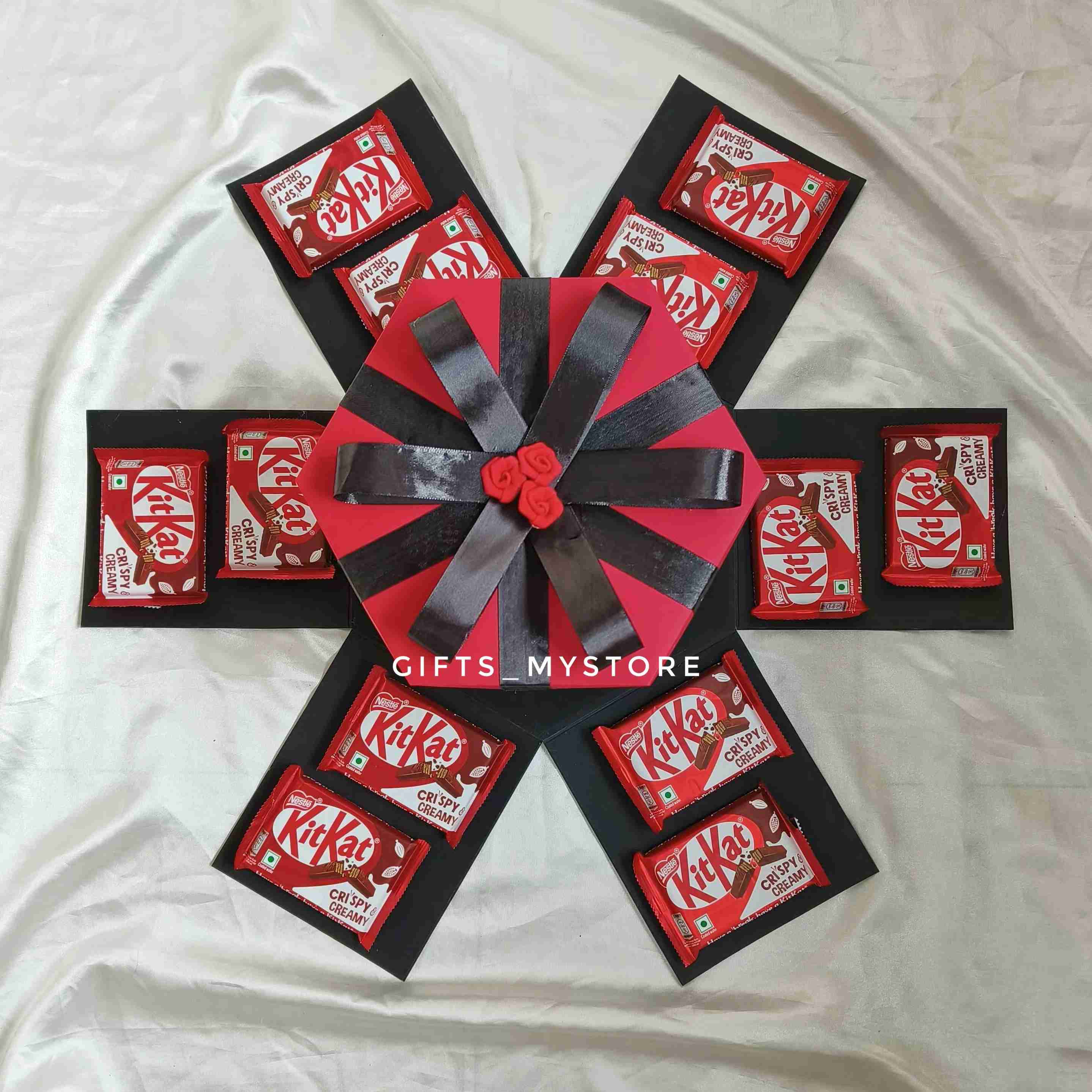 4 layer kitkat crispy wafer chocolate explosion box handmade gift product designed for special occasions