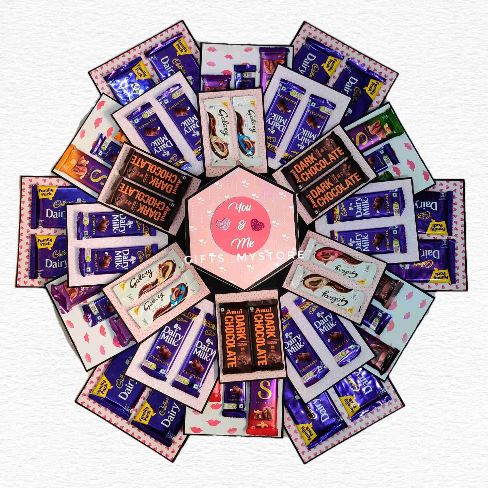 6 layer mix chocolates chocolate explosion box handmade gift product designed for special occasions