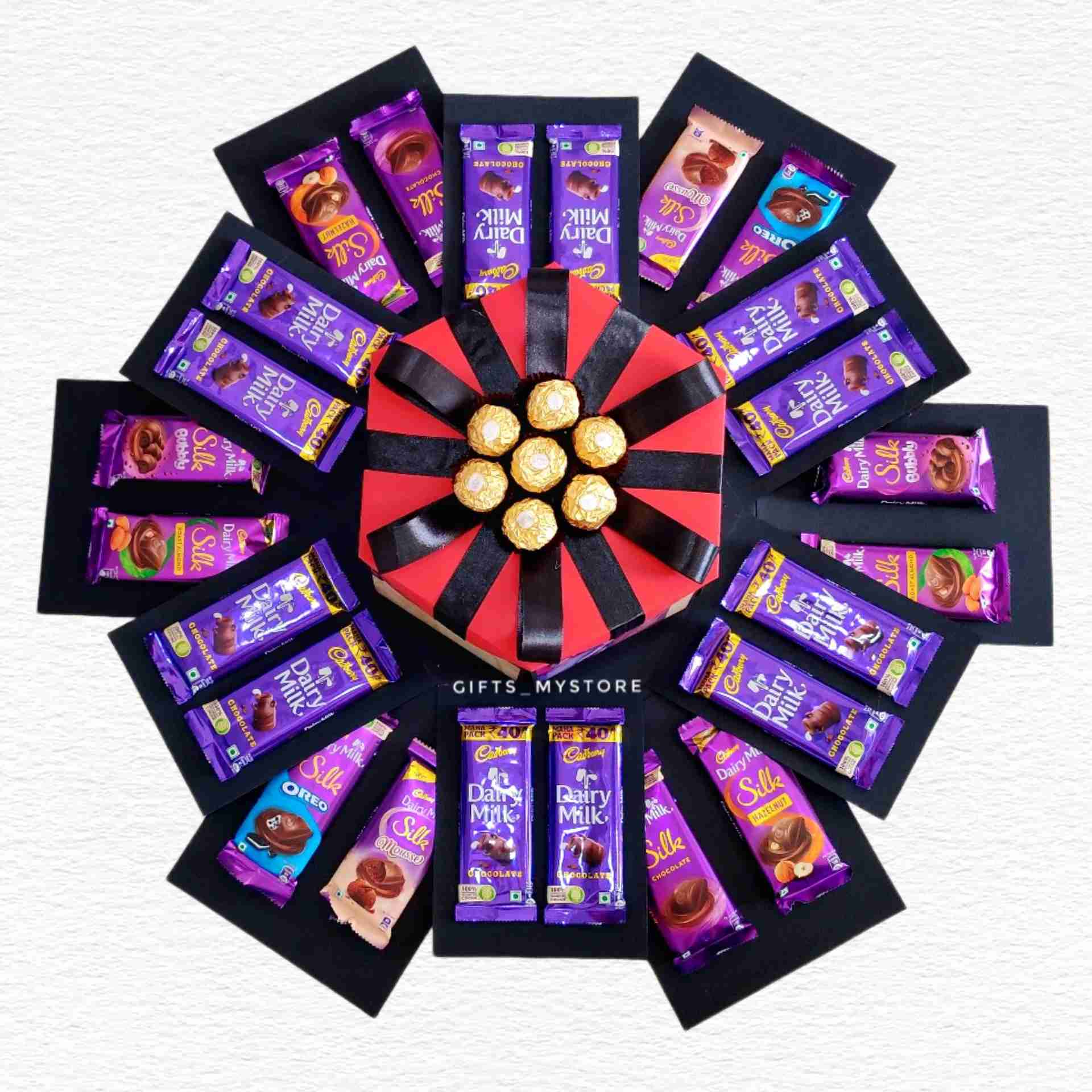 6 layer classic dairy milk chocolate explosion box handmade gift product designed for special occasions