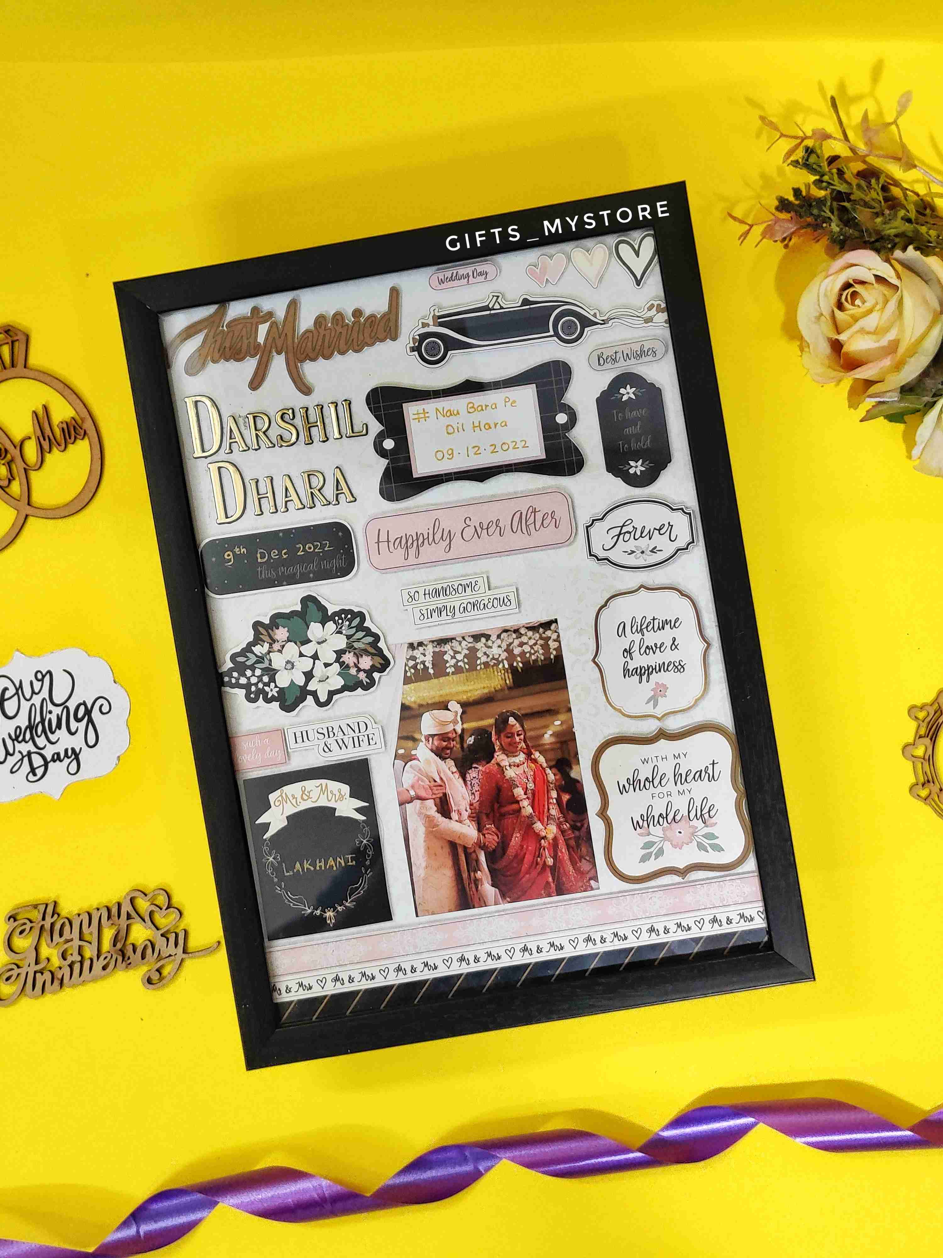 anniversary celebration handmade photo frame gift perfect for couples marking milestones