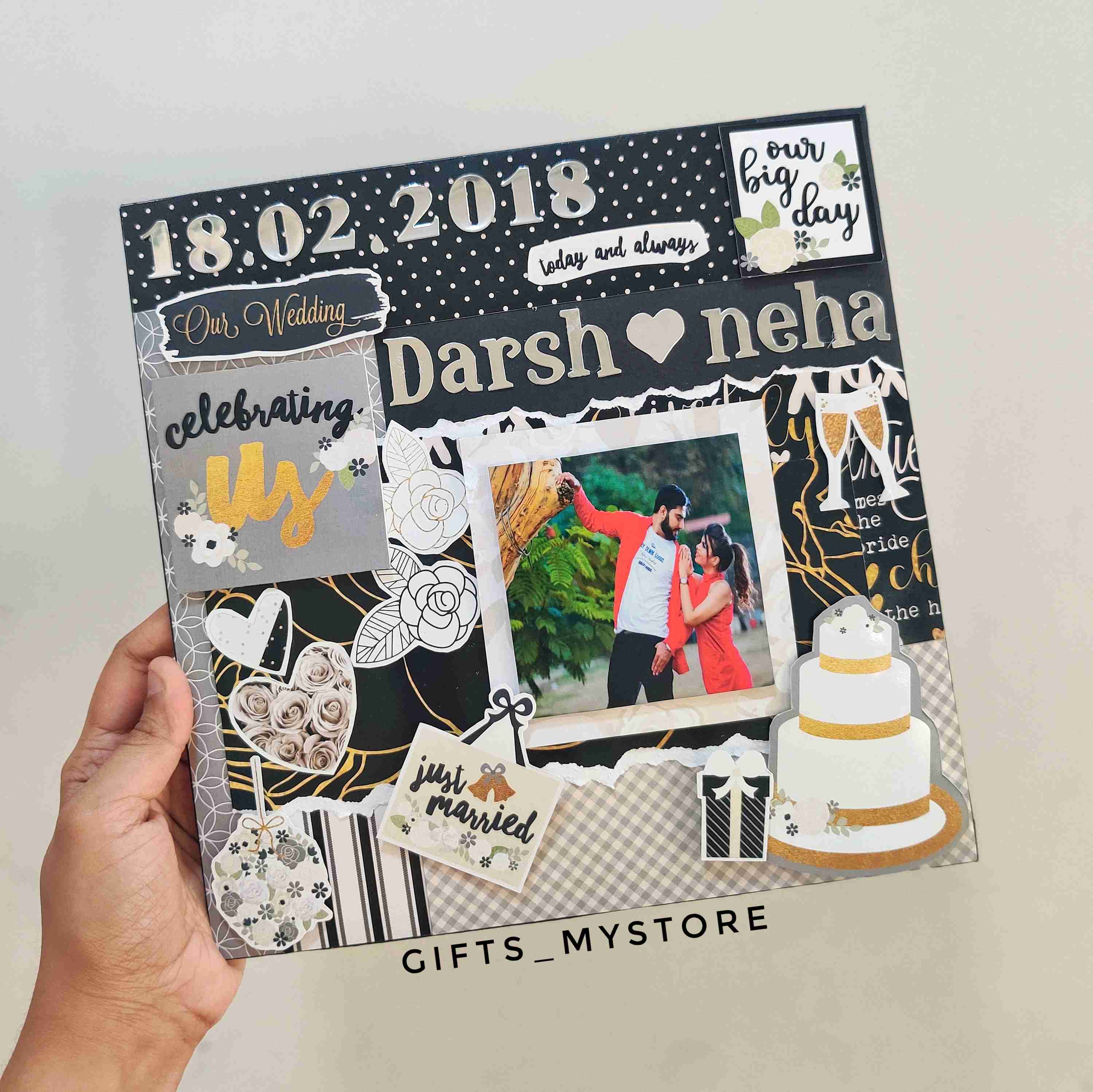 anniversary theme decorative photo stand handmade gift perfect for couples and loved ones