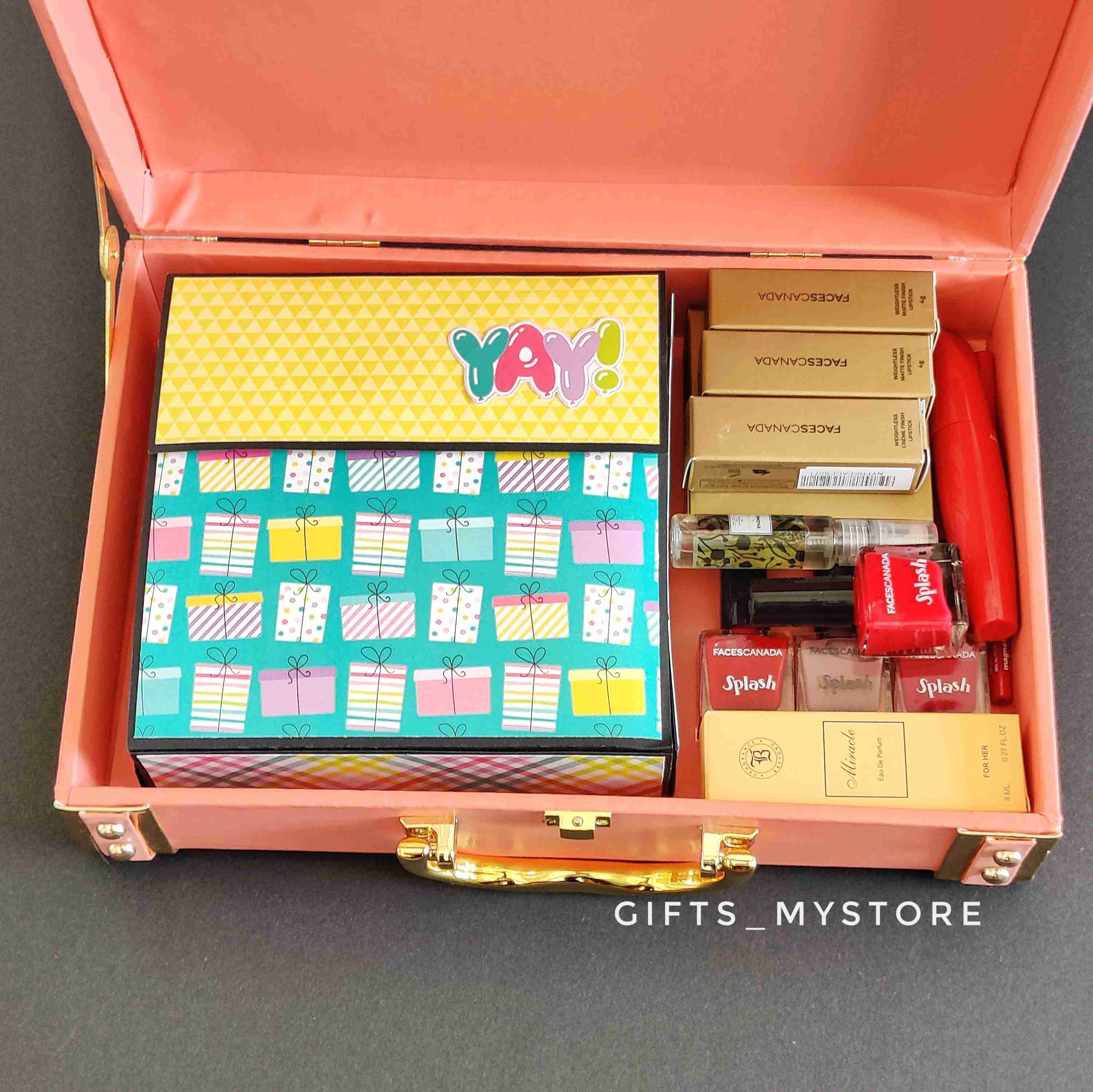 beauty delight and scrapbook surprise curated gift hamper handmade product designed for special occasions