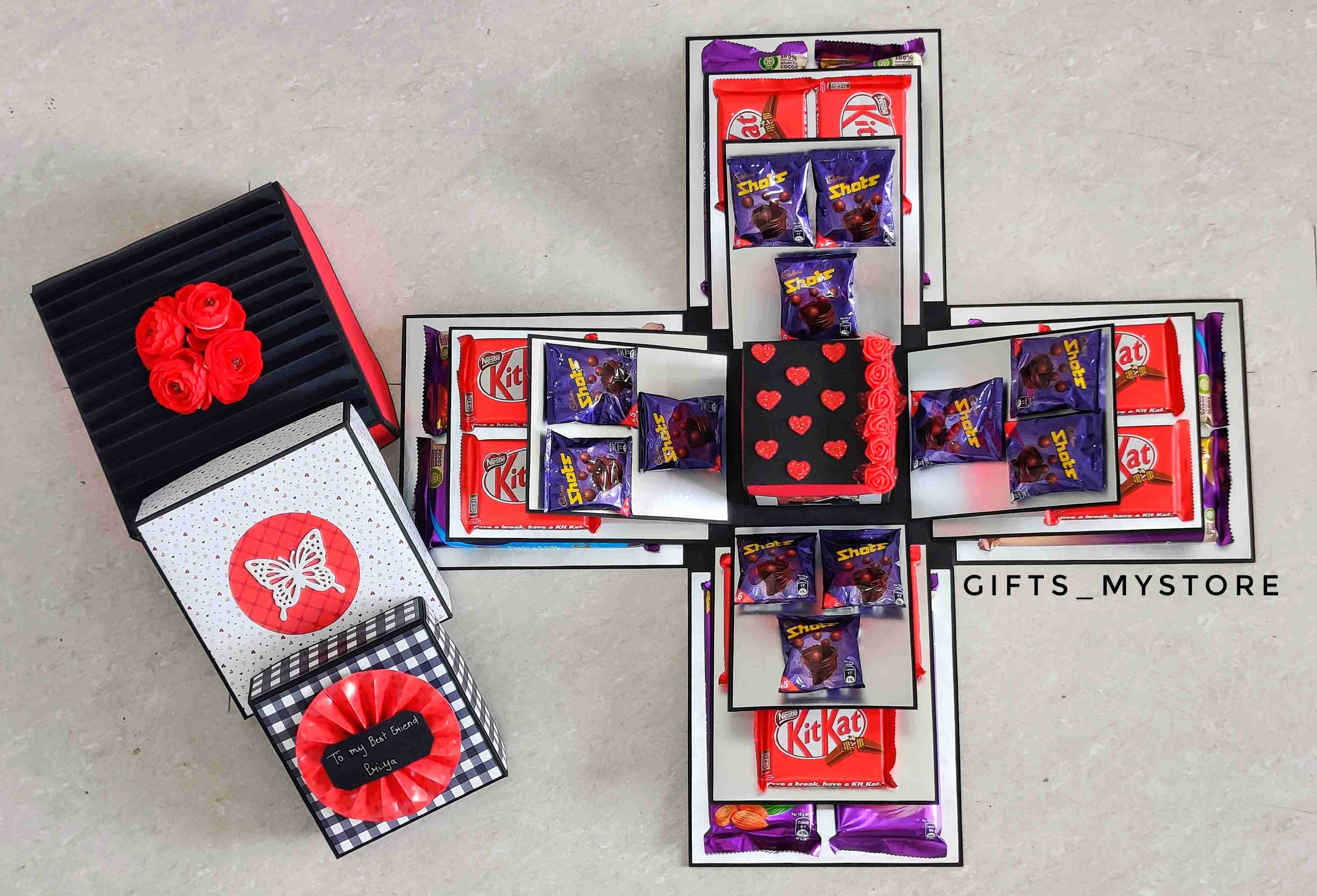 4 layer chocolate explosion box handmade gift product designed for special occasions