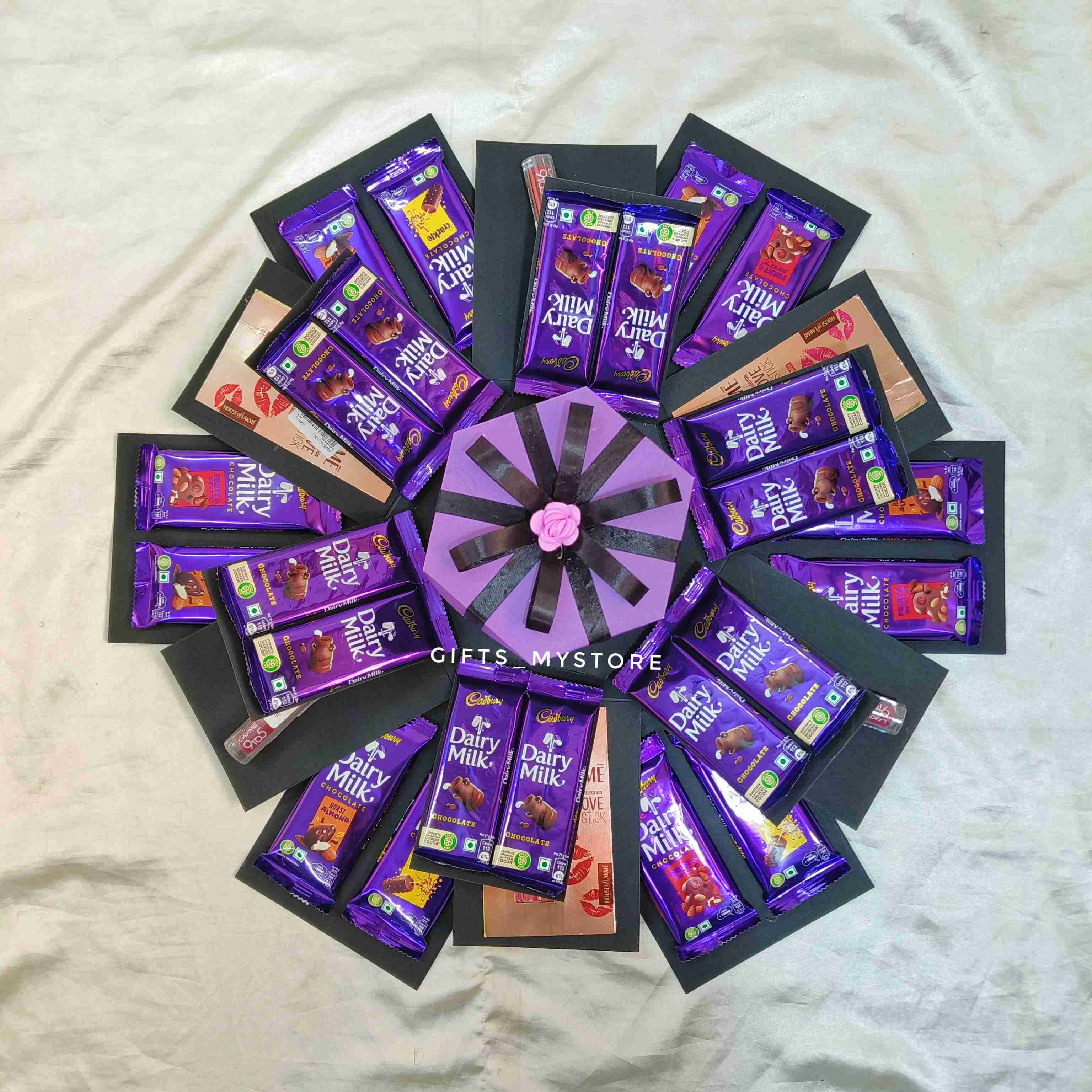 GiftsMyStore_CEB_WITH_LIPSTICK_3 4 layer chocolate explosion box handmade gift product designed for special occasions