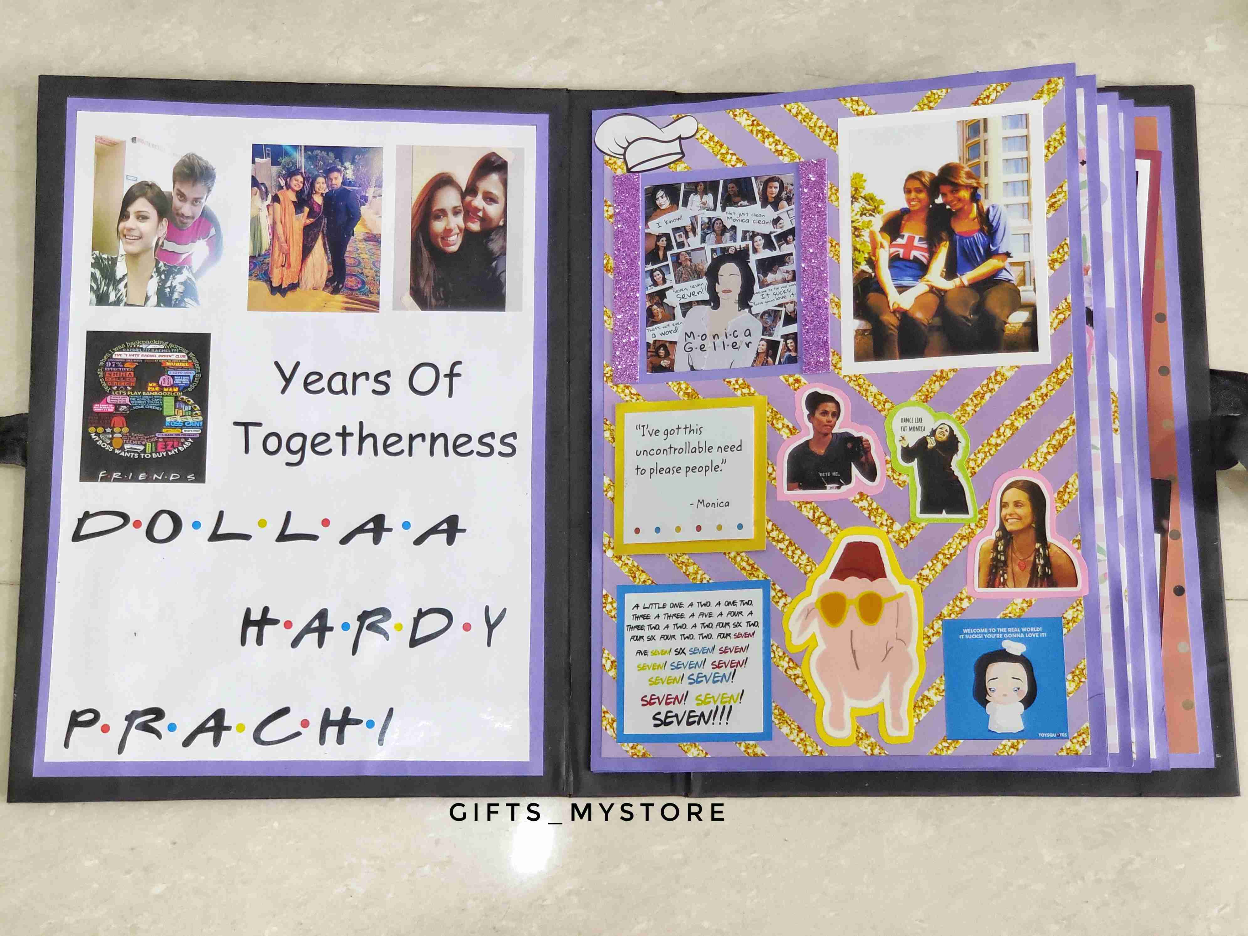 F.R.I.E.N.D.S TV show themed handmade photo album scrapbook gift perfect for fans and friends