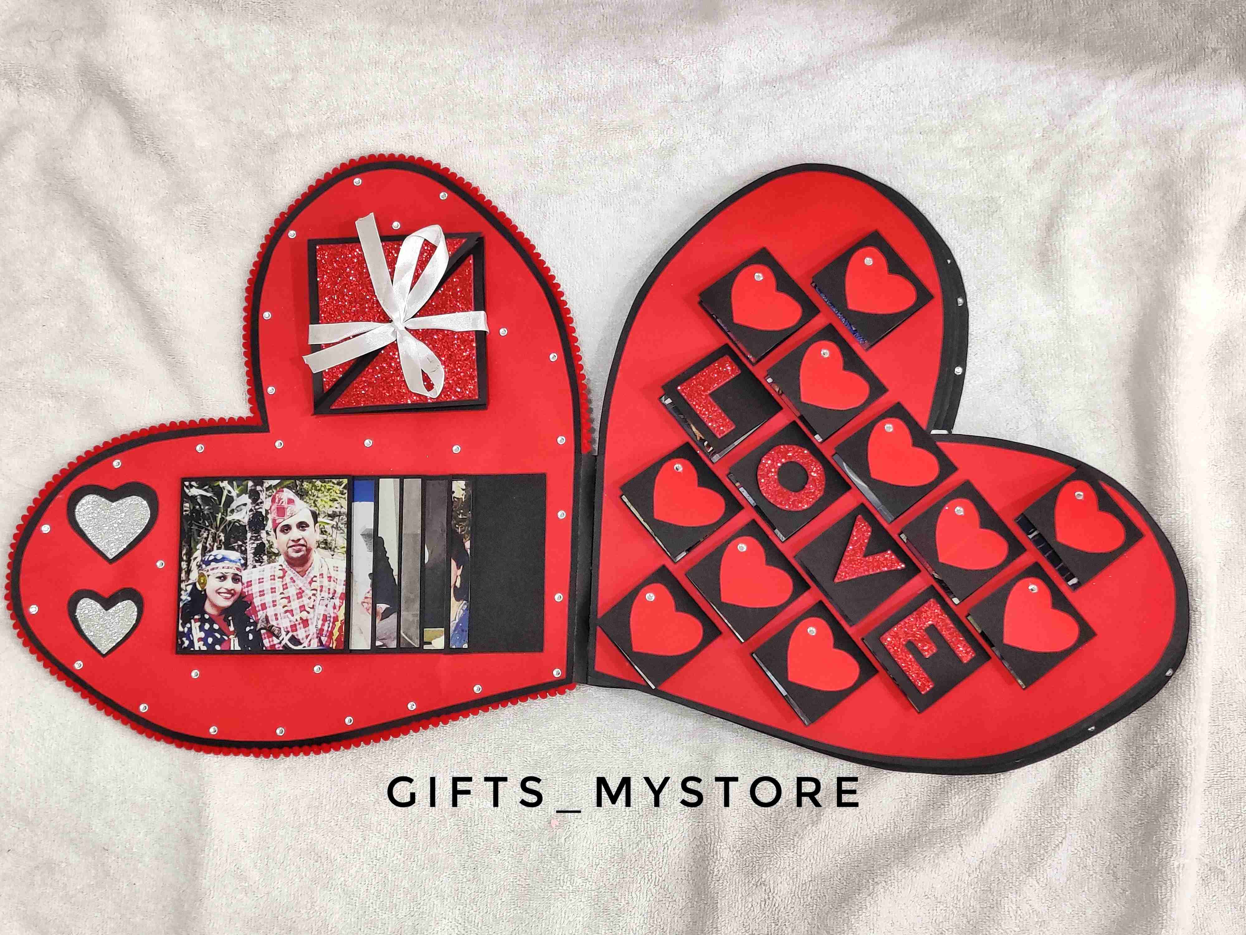 valentine love theme mini photo album scrapbook handmade gift perfect for romantic occasions