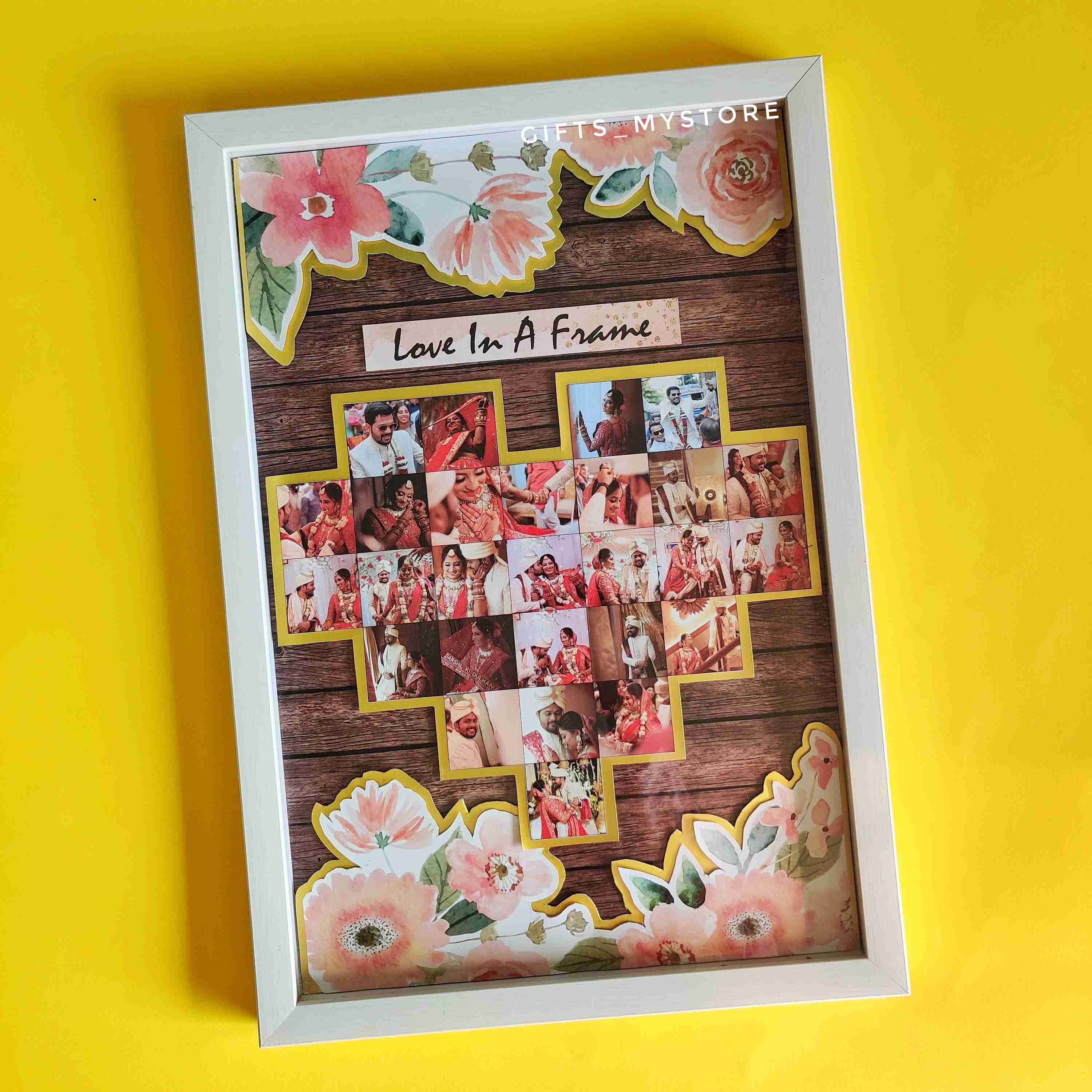 couple love handmade photo frame gift perfect for romantic occasions and anniversaries