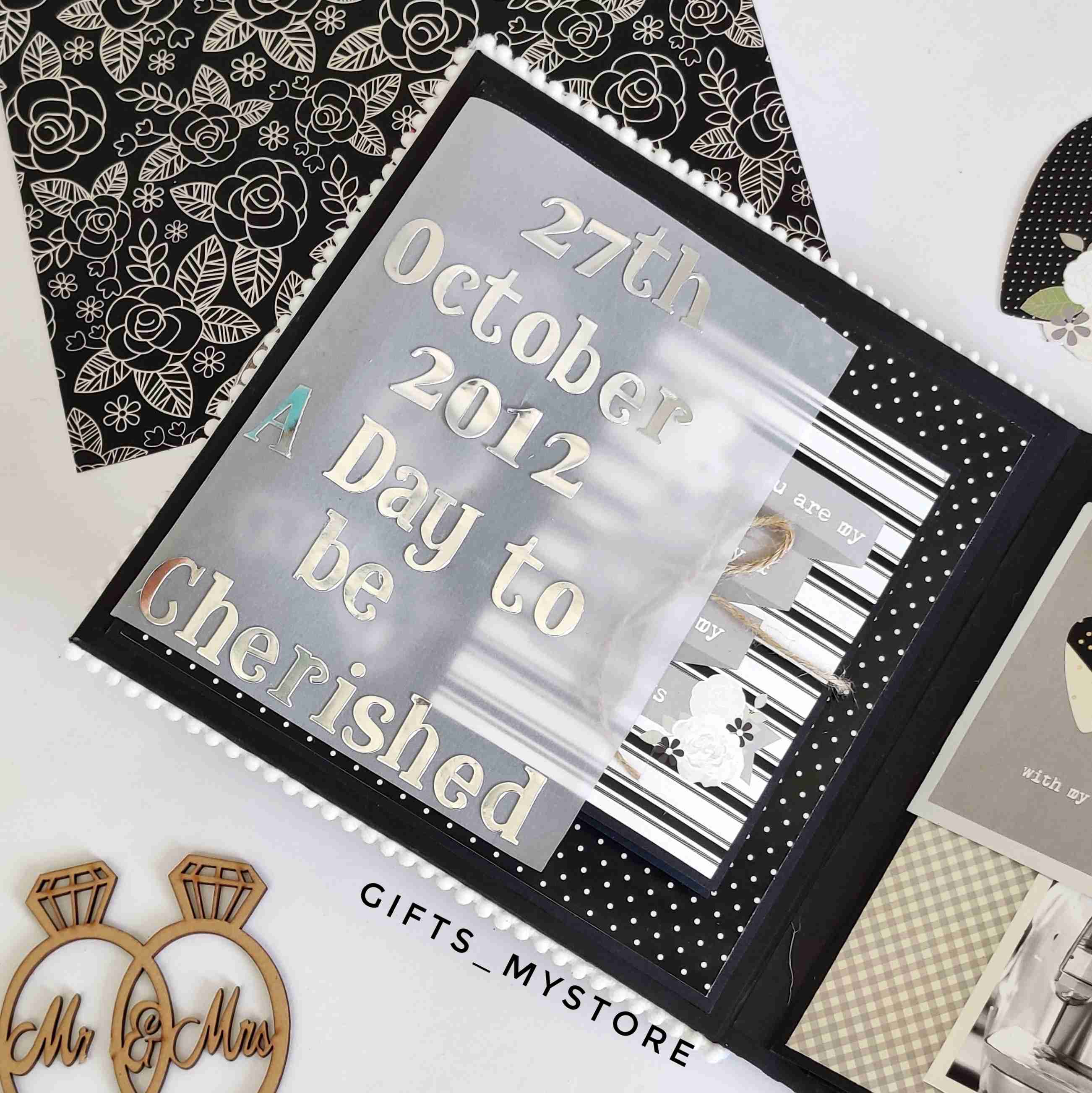 anniversary celebration mini photo album scrapbook handmade gift perfect for couples and loved ones