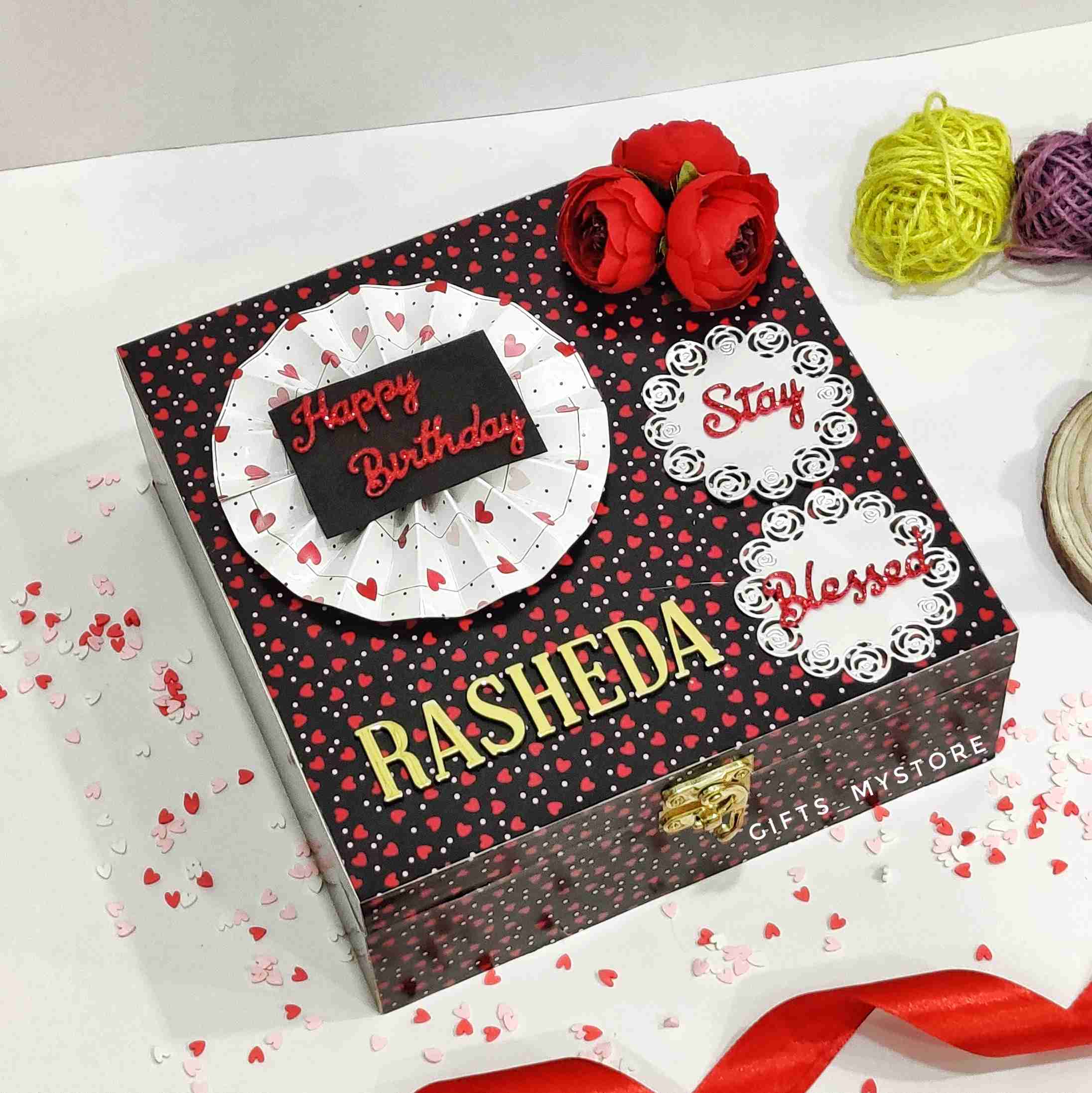 mdf boxes hamper (red theme) curated gift hamper handmade product designed for special occasions