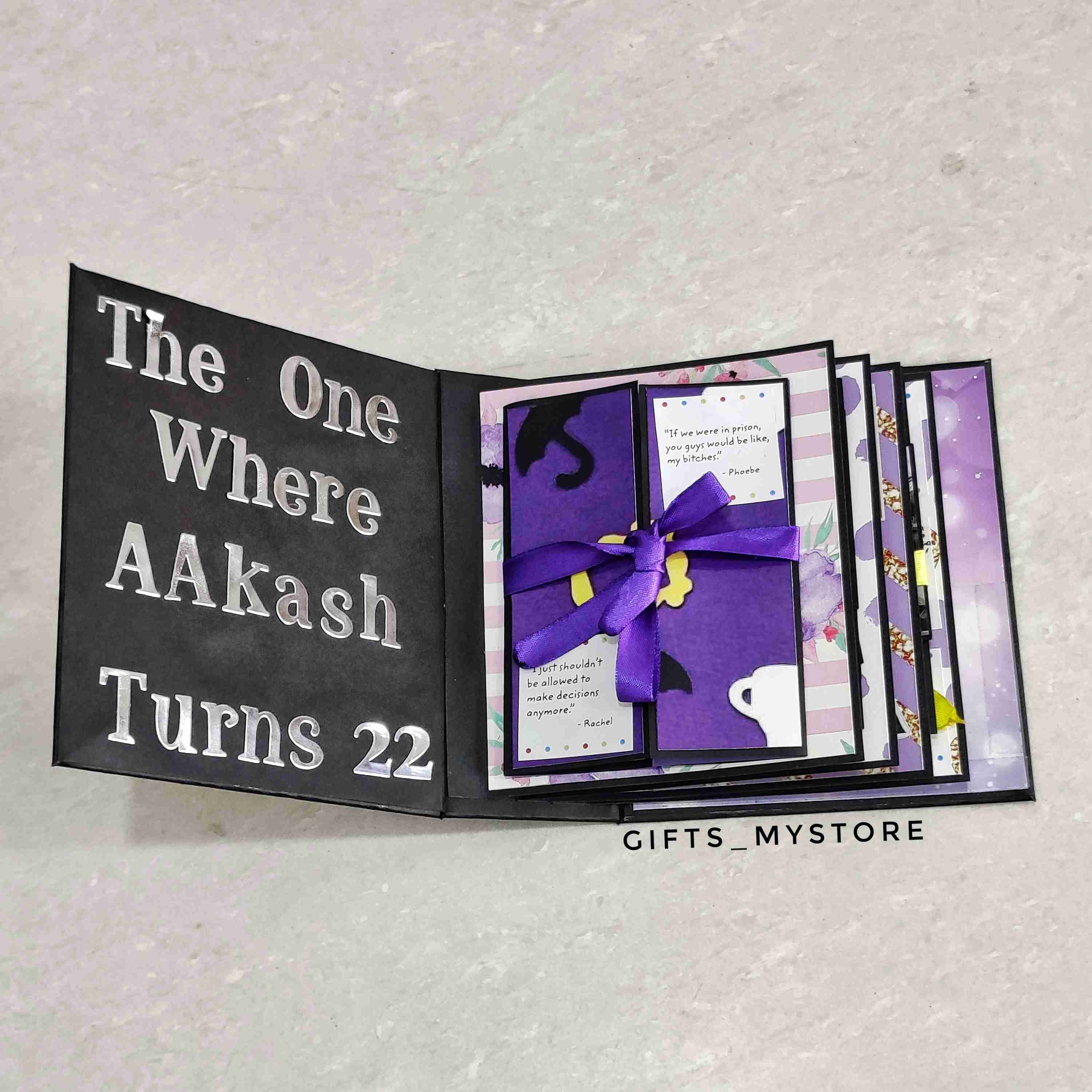 GiftsMyStore_MINI_FRIENDS_THEME_ALBUM_7 F.R.I.E.N.D.S TV show themed handmade photo album scrapbook gift perfect for fans and friends