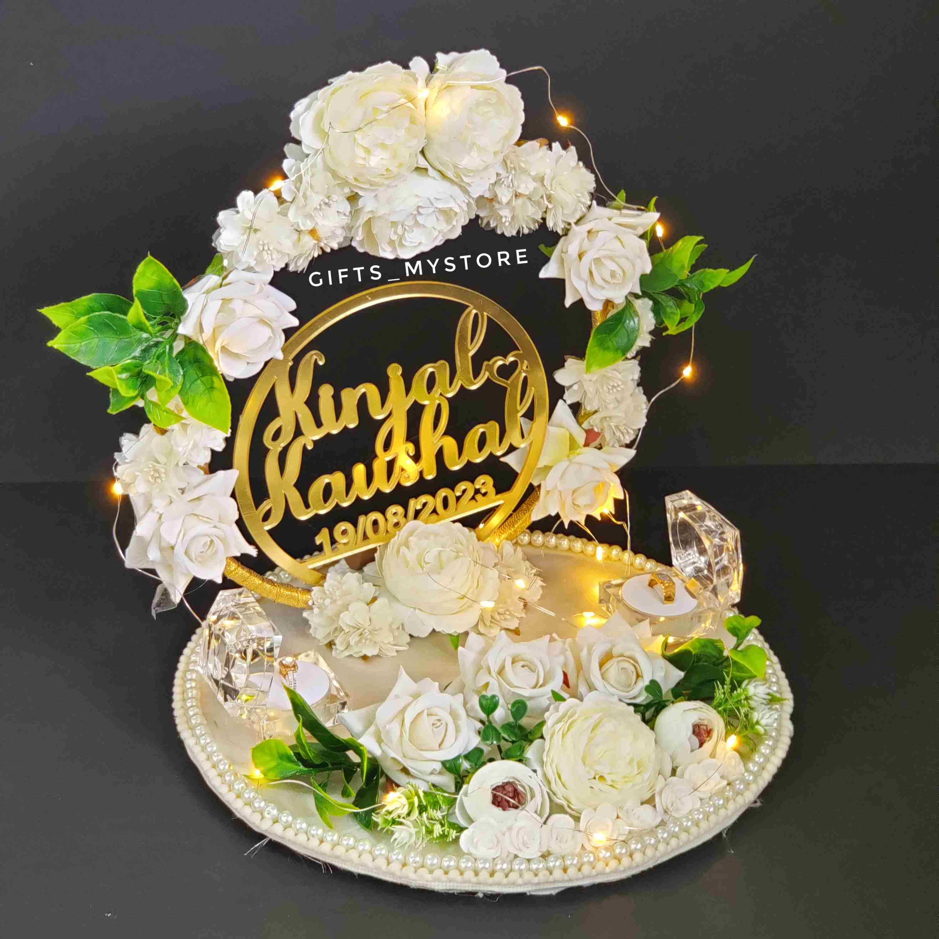 ring platter (white aesthetic) wedding celebration handmade gift product designed for special occasions