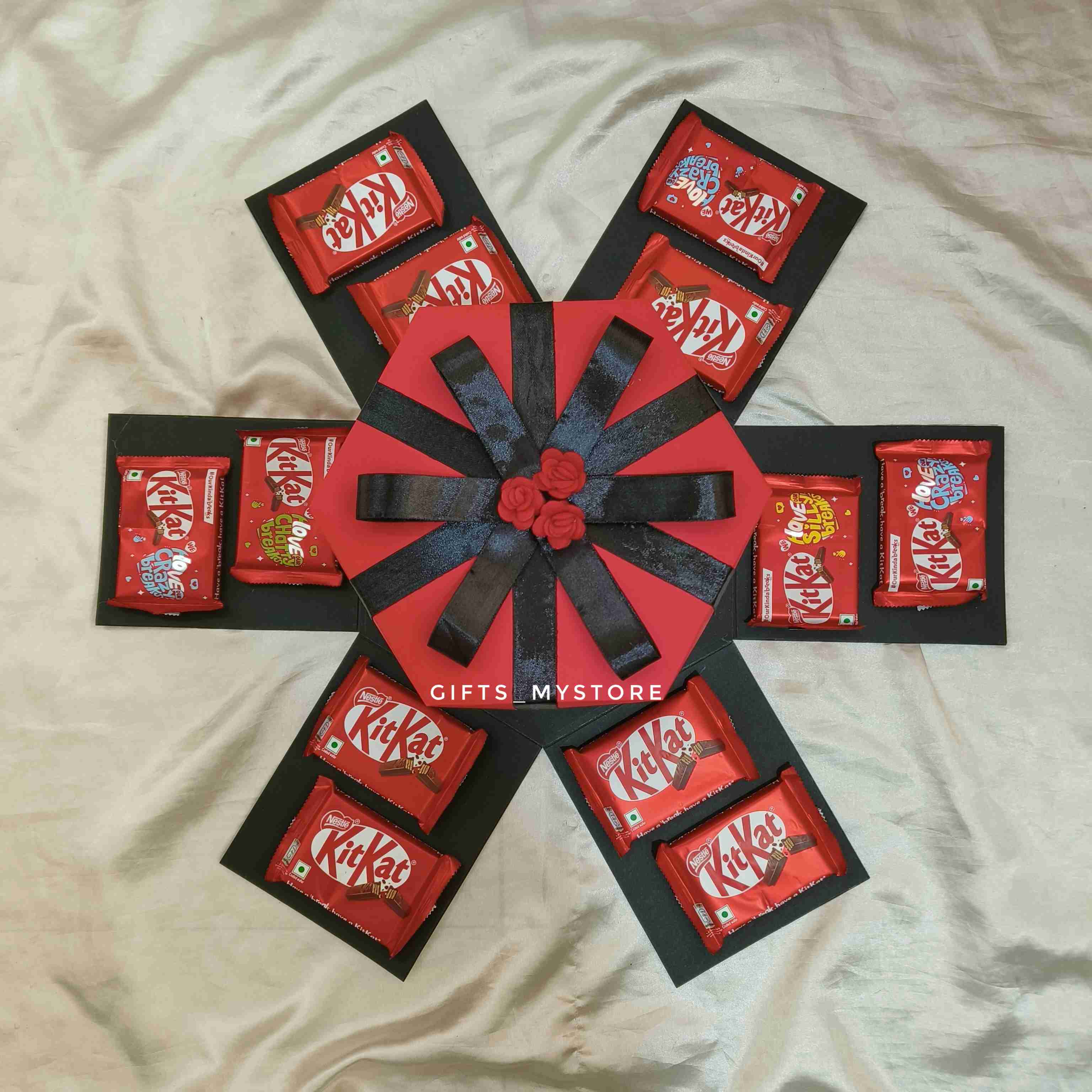 4 layer kitkat crispy wafer chocolate explosion box handmade gift product designed for special occasions