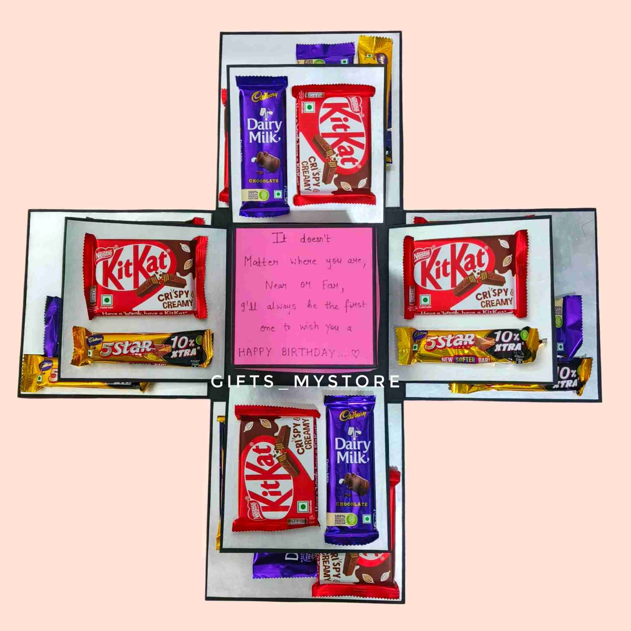 3 layer mix chocolates chocolate explosion box handmade gift product designed for special occasions