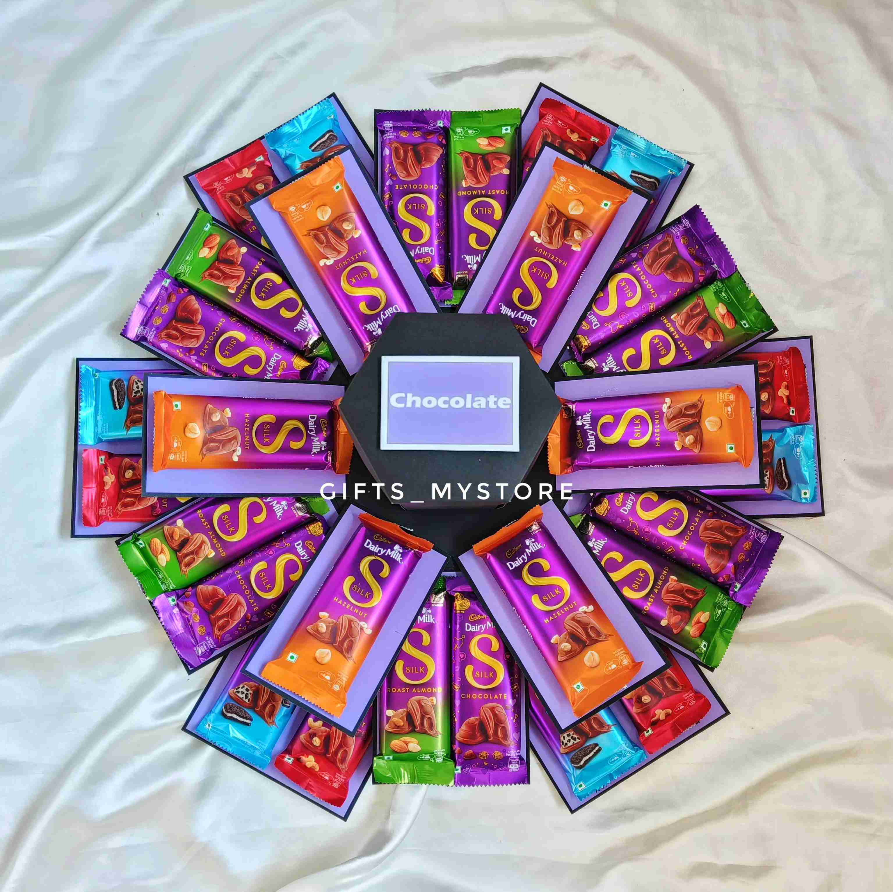 4 layer dairy milk silk premium chocolate explosion box handmade gift product designed for special occasions