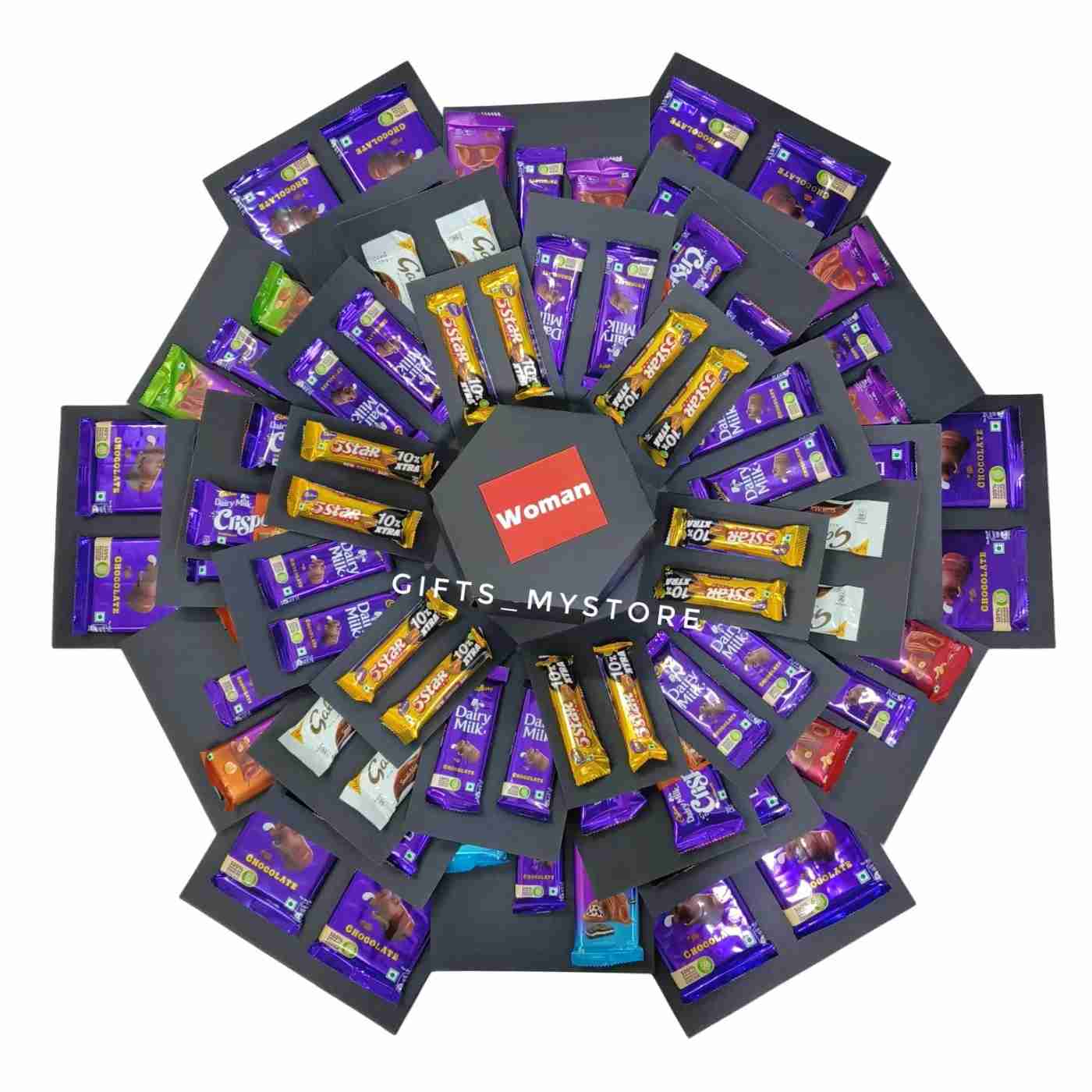 IMG20240424185126 10 layer chocolate explosion box in romantic red theme handmade gift product designed for special occasions