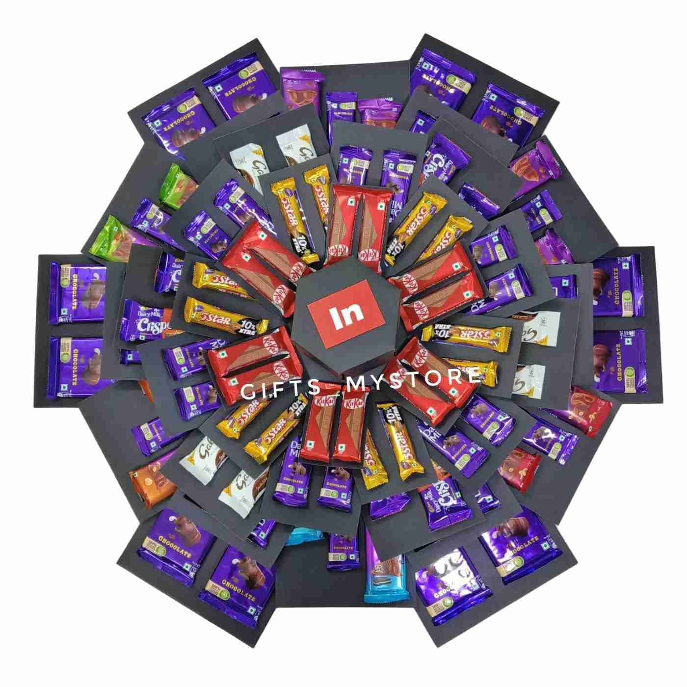 IMG20240424185153 10 layer chocolate explosion box in romantic red theme handmade gift product designed for special occasions