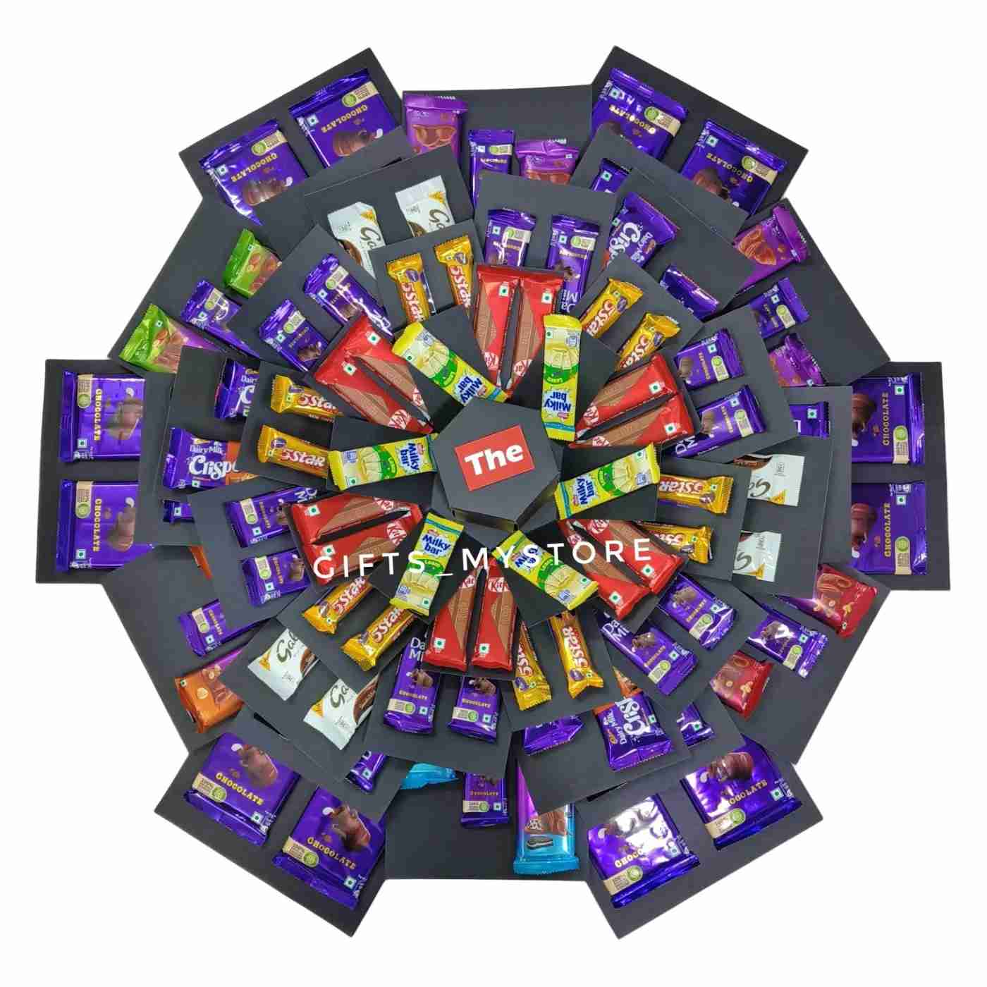 IMG20240424185205 10 layer chocolate explosion box in romantic red theme handmade gift product designed for special occasions