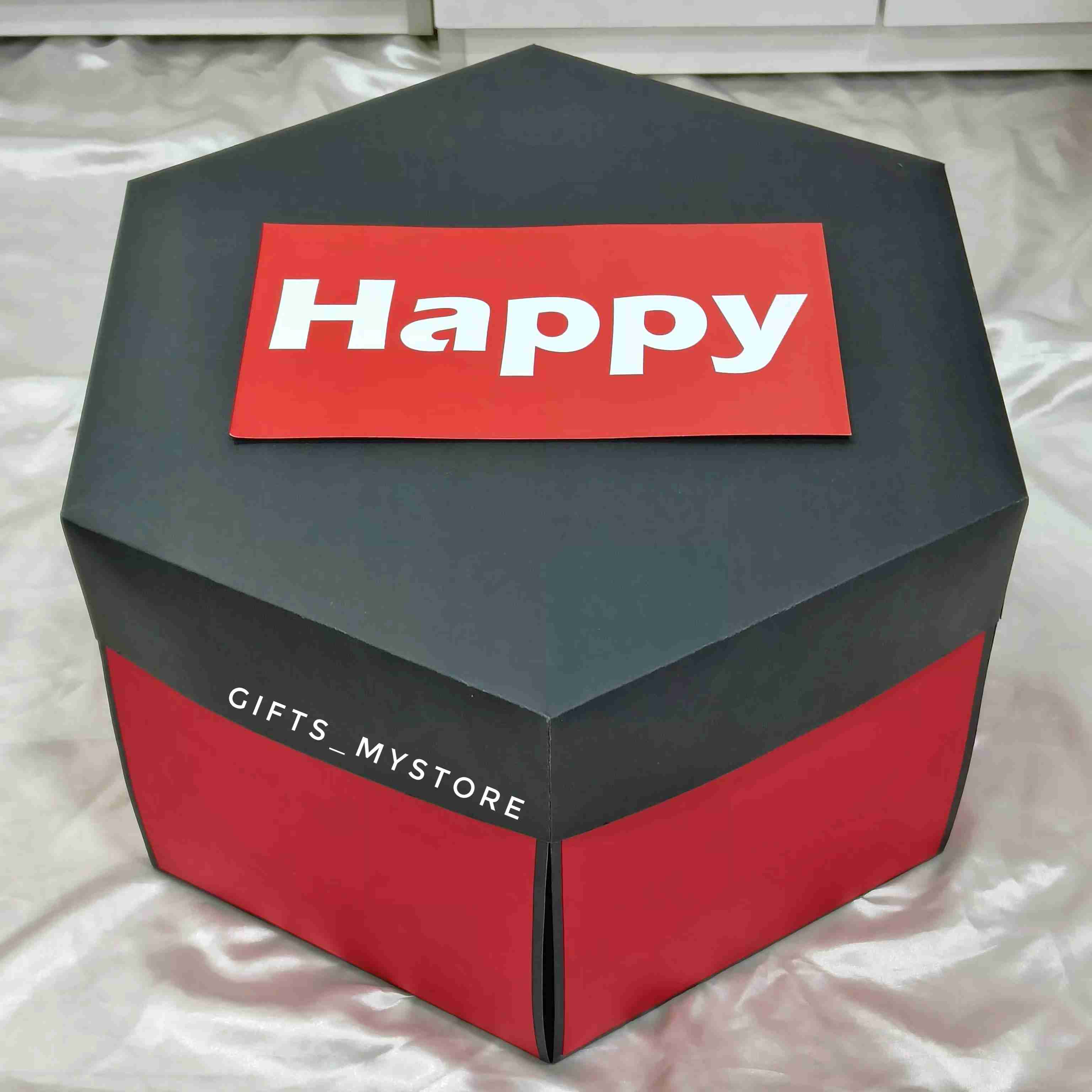 10 layer chocolate explosion box in romantic red theme handmade gift product designed for special occasions