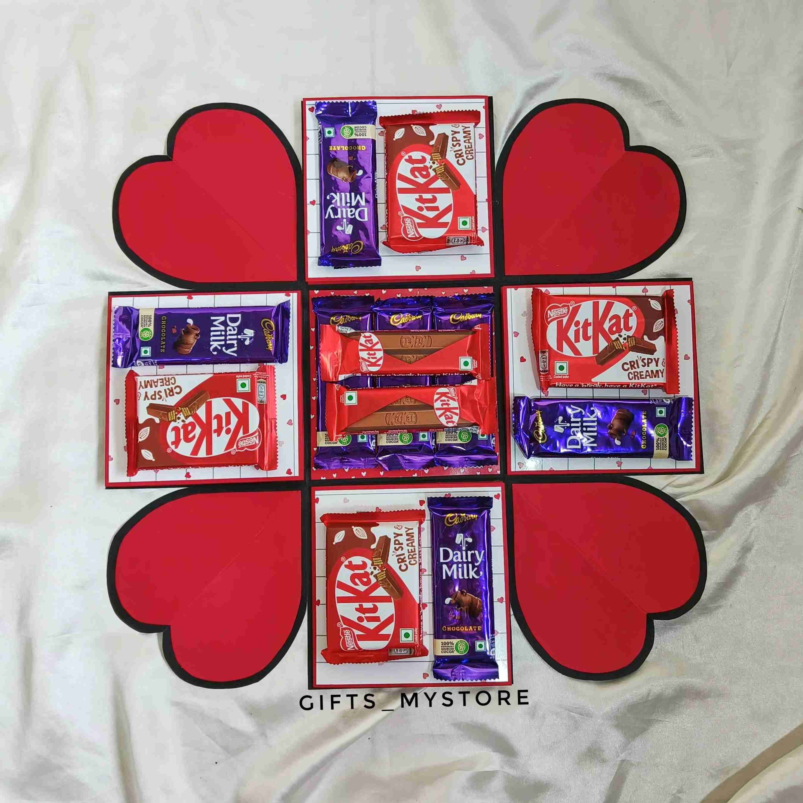 1 layer chocolate explosion box handmade gift product designed for special occasions