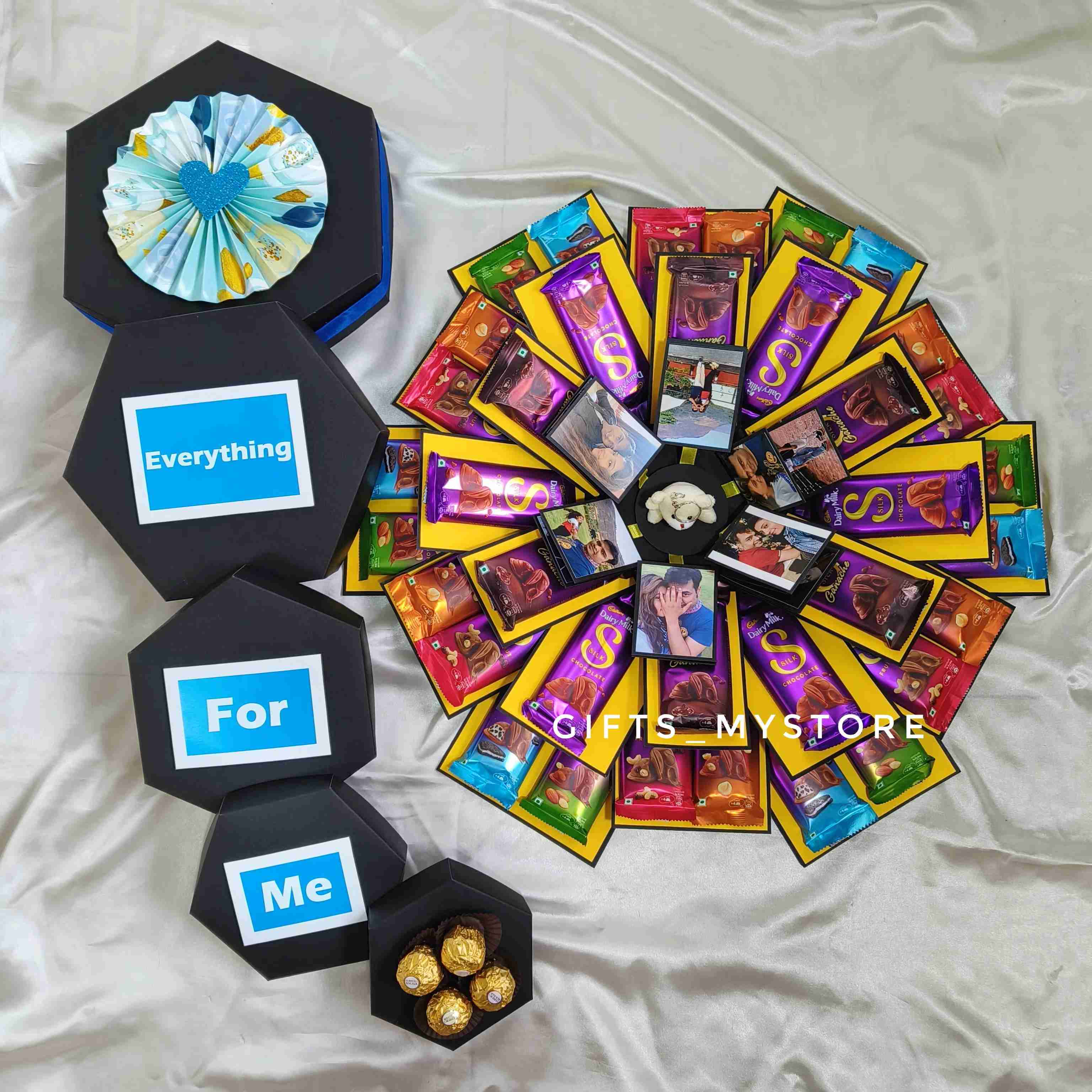 5 layer dairy milk silk premium chocolate explosion box handmade gift product designed for special occasions