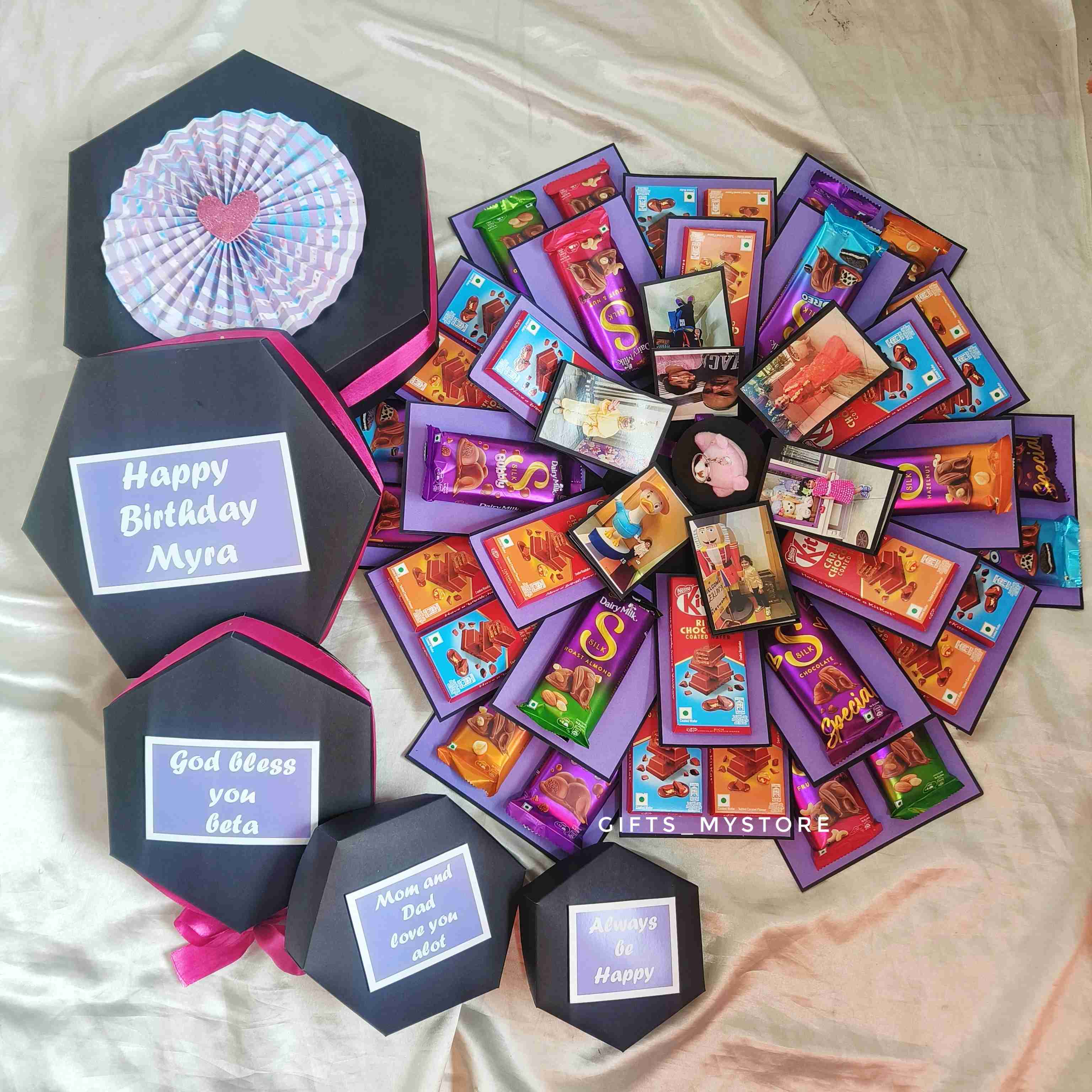 5 layer dairy milk silk premium chocolate explosion box handmade gift product designed for special occasions