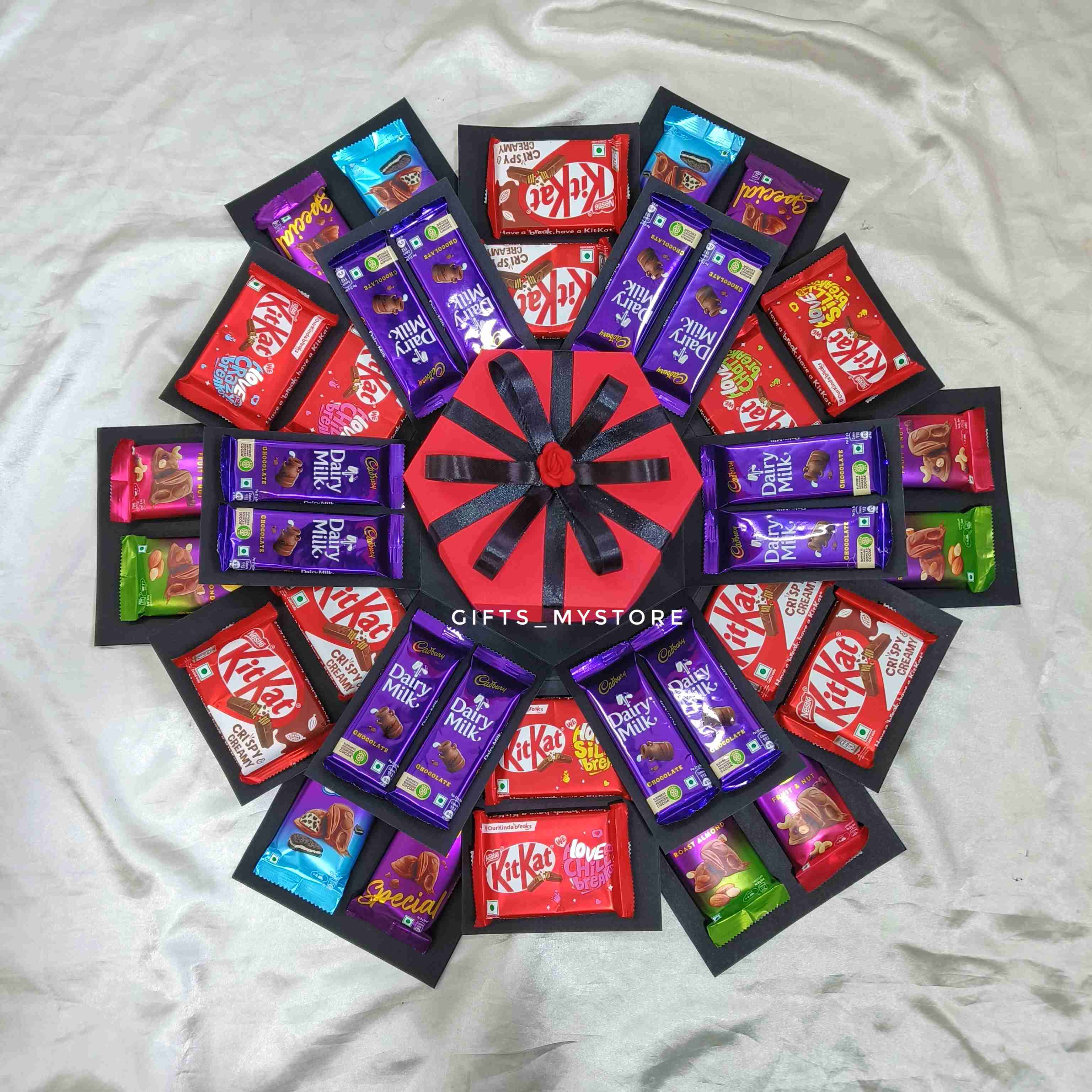 4 layer dairy milk silk premium chocolate explosion box premium large size handmade gift product designed for special occasions