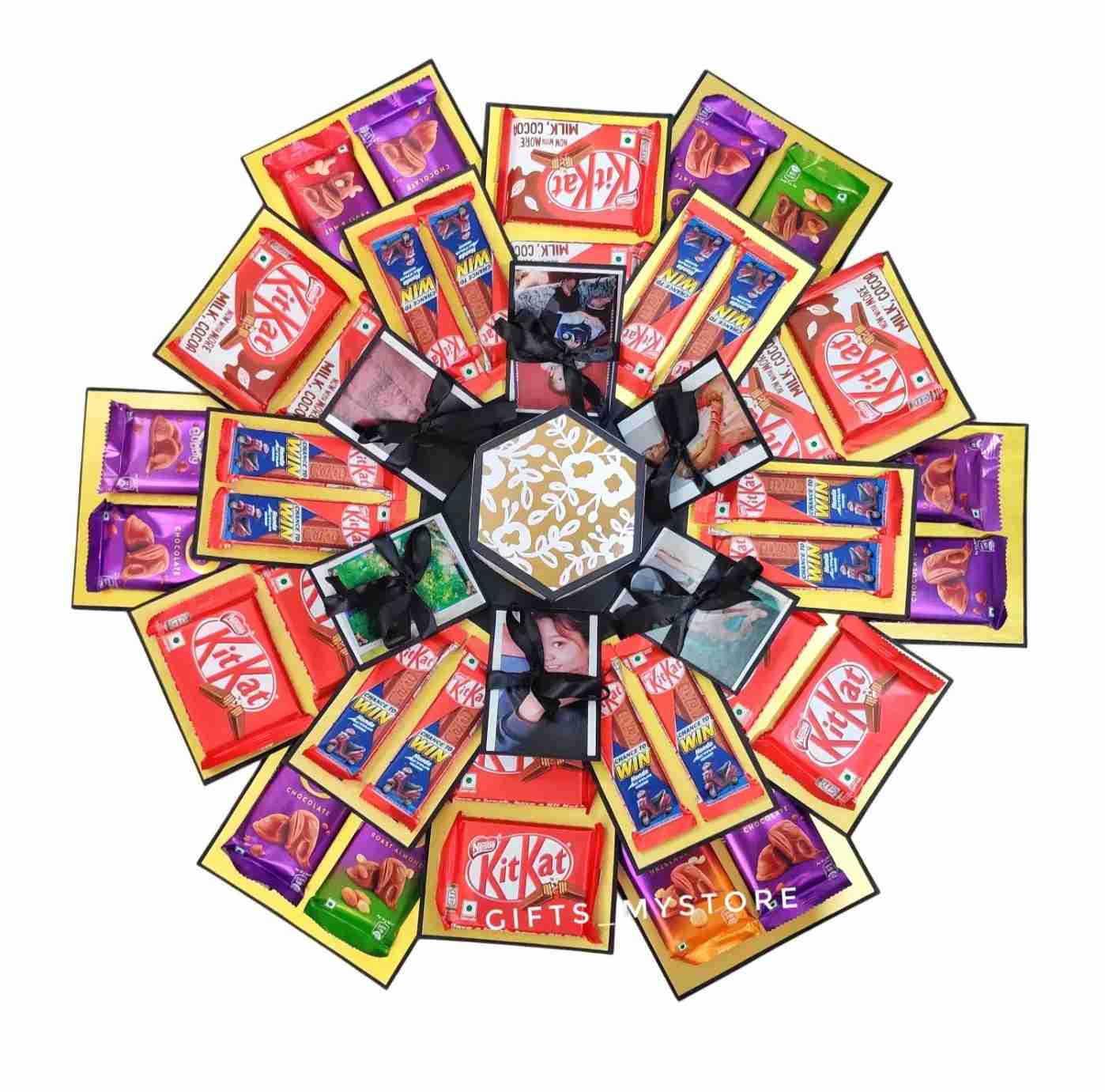 4 layer chocolate explosion box handmade gift product designed for special occasions