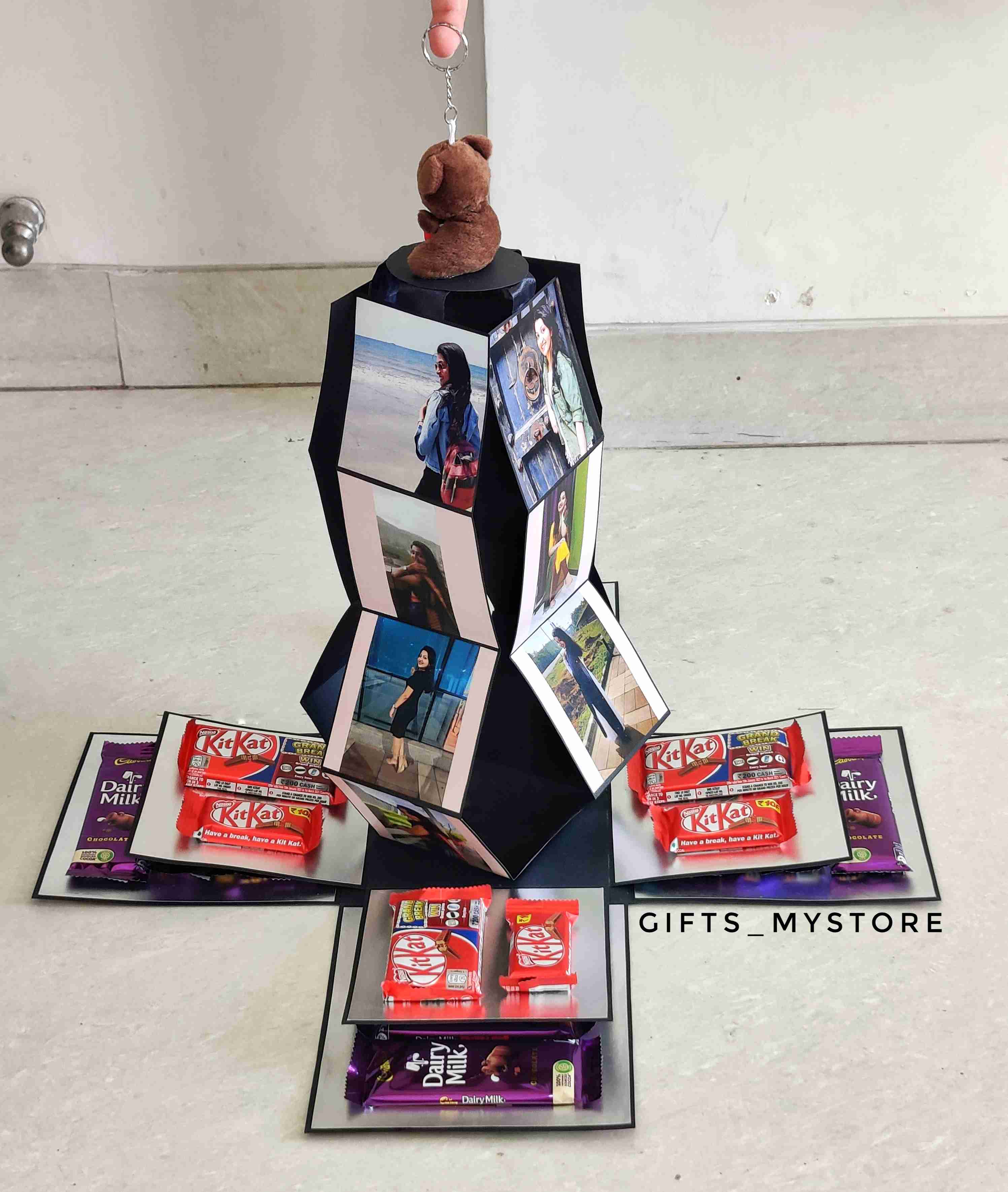 ROTATING TEDDY BEAR WITH PHOTOS IN CEB (PINK THEME)